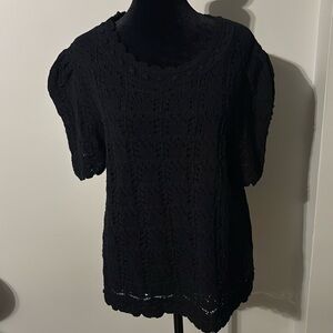 Anthropologie Black Knit Scoop Neck Sweater